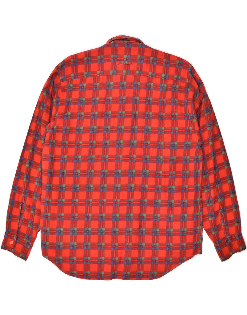 VINTAGE Mens Flannel Shirt Medium Red Check Cotton | Vintage Vintage | Thrift | Second-Hand Vintage | Used Clothing | Messina Hembry 