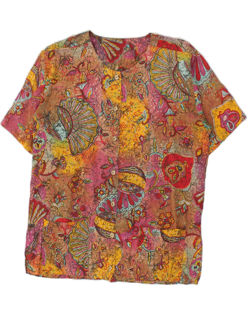 VINTAGE Womens Short Sleeve Shirt Blouse UK 18 XL Multicoloured Floral | Vintage Vintage | Thrift | Second-Hand Vintage | Used Clothing | Messina Hembry 