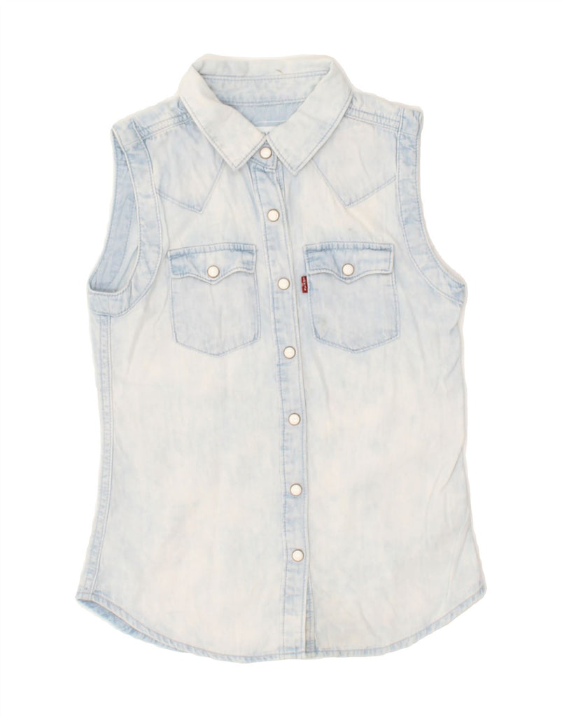 LEVI'S Girls Sleeveless Denim Shirt 9-10 Years Blue | Vintage Levi's | Thrift | Second-Hand Levi's | Used Clothing | Messina Hembry 