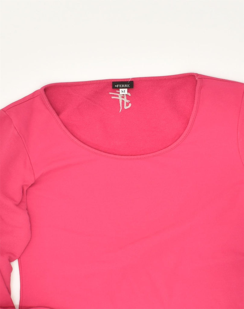 FERRE Womens Top Long Sleeve Uk 12 Medium Pink Nylon | Vintage Ferre | Thrift | Second-Hand Ferre | Used Clothing | Messina Hembry 