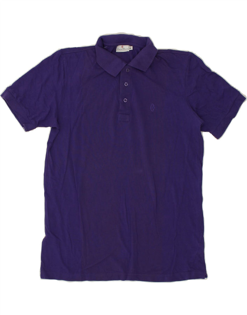 CONTE OF FLORENCE Mens Slim Polo Shirt XL Purple Cotton | Vintage Conte of Florence | Thrift | Second-Hand Conte of Florence | Used Clothing | Messina Hembry 