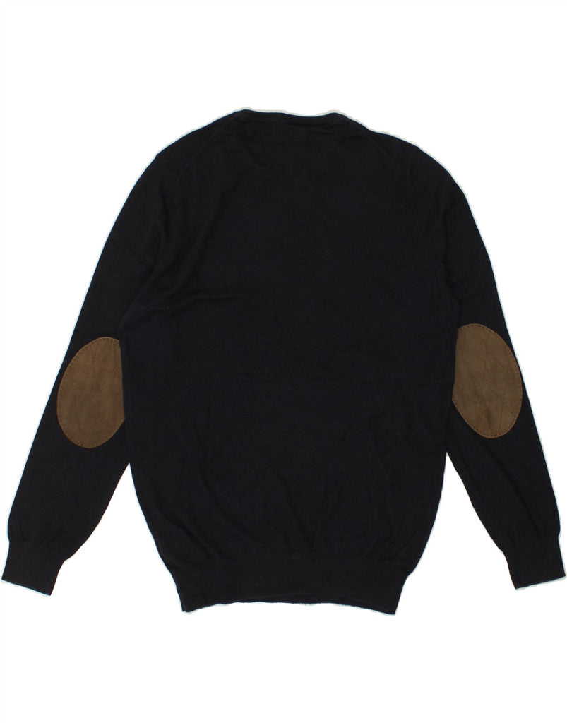 MASSIMO DUTTI Mens Crew Neck Jumper Sweater Small Black Cotton | Vintage Massimo Dutti | Thrift | Second-Hand Massimo Dutti | Used Clothing | Messina Hembry 