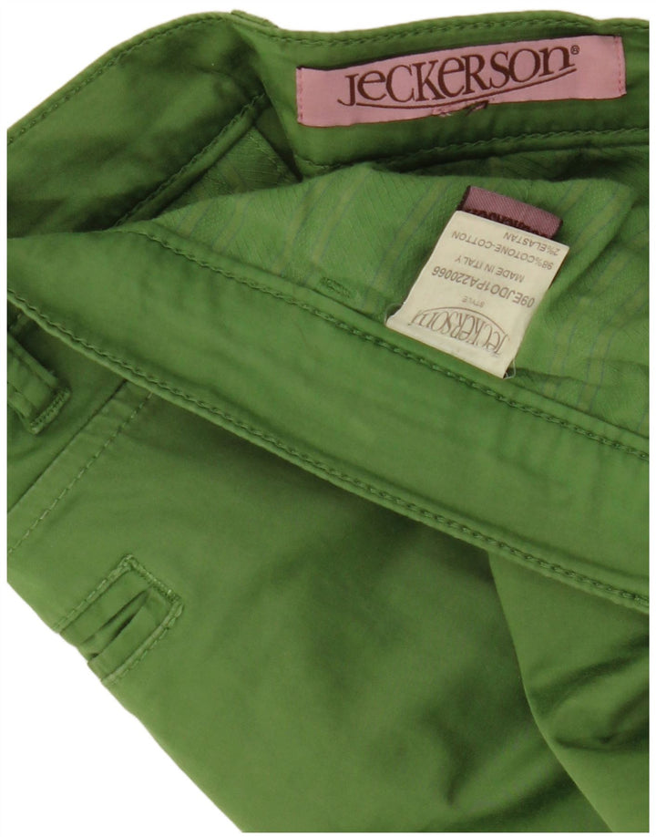 JECKERSON Womens Straight Suit Trousers W32 L27 Green Cotton