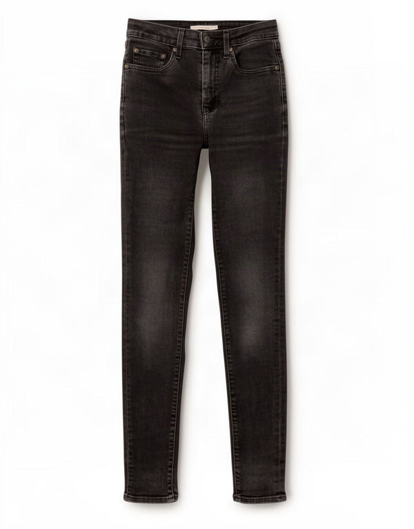 Levi's Womens 721 High Rise Skinny Jeans W27 L32 Black Cotton