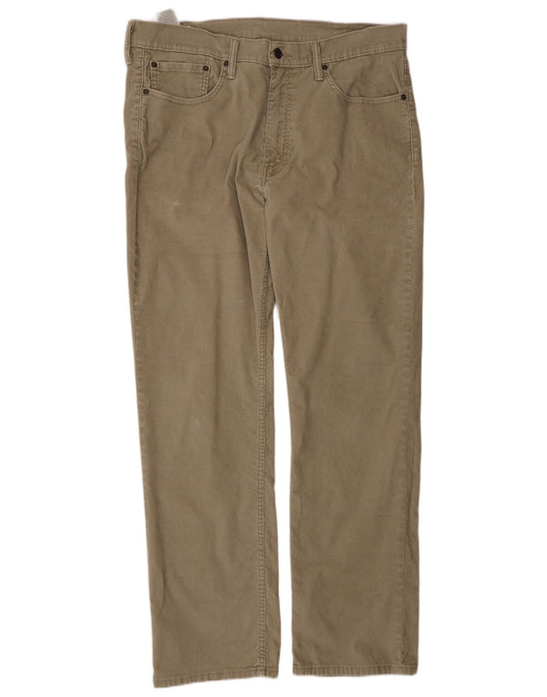 Levi's Mens 514 Straight Corduroy Trousers W36 L32 Khaki Cotton