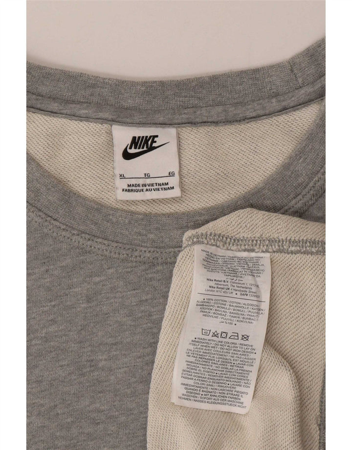 Nike Mens Sweatshirt Jumper XL Grey Flecked Cotton