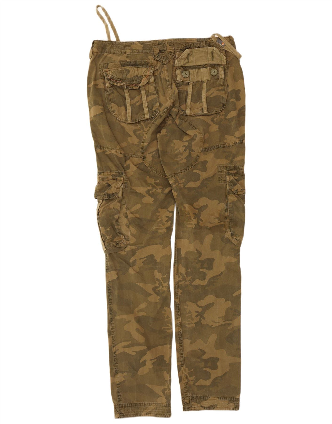 Superdry Mens Straight Cargo Trousers Medium W34 L33 Khaki Camouflage