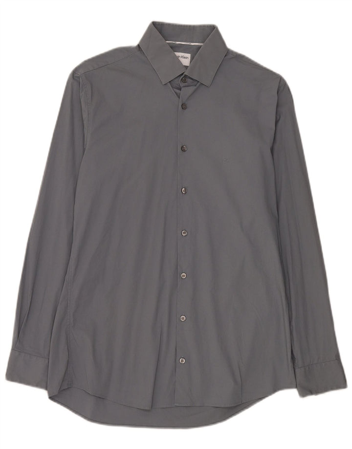 Calvin Klein Mens Slim Fit Shirt Size 39 Medium Grey
