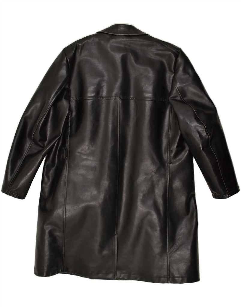 VINTAGE Mens Sherpa Leather Coat UK 40 Large Black | Vintage Vintage | Thrift | Second-Hand Vintage | Used Clothing | Messina Hembry 