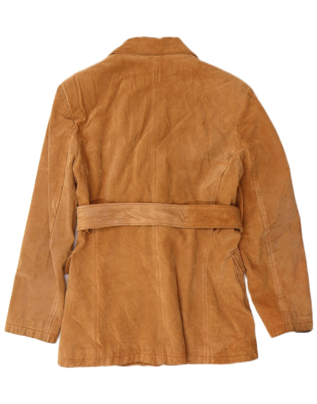 PIAZZA ITALIA Womens Suede Jacket IT 42 Medium Beige Leather