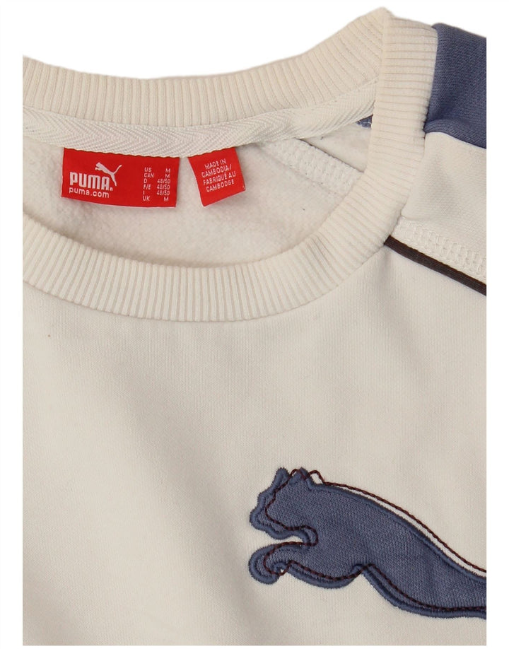 Puma Mens Graphic Sweatshirt Jumper Medium White Colourblock