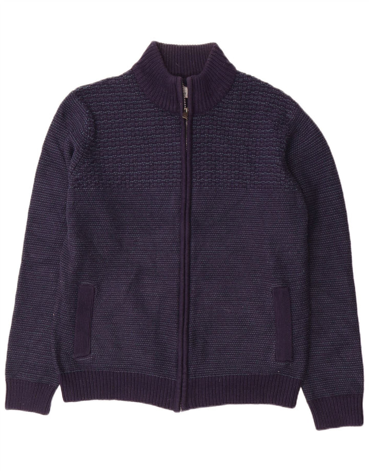 Marks & Spencer Mens Regular Fit Cardigan Sweater Medium Navy Blue Acrylic
