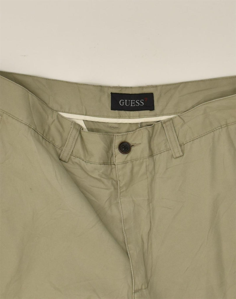 GUESS Mens Straight Chino Trousers W34 L31  Khaki Cotton | Vintage Guess | Thrift | Second-Hand Guess | Used Clothing | Messina Hembry 