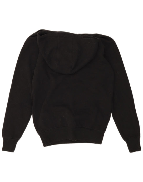 Ellesse Womens Graphic Hoodie Jumper UK 8 Small Black Cotton