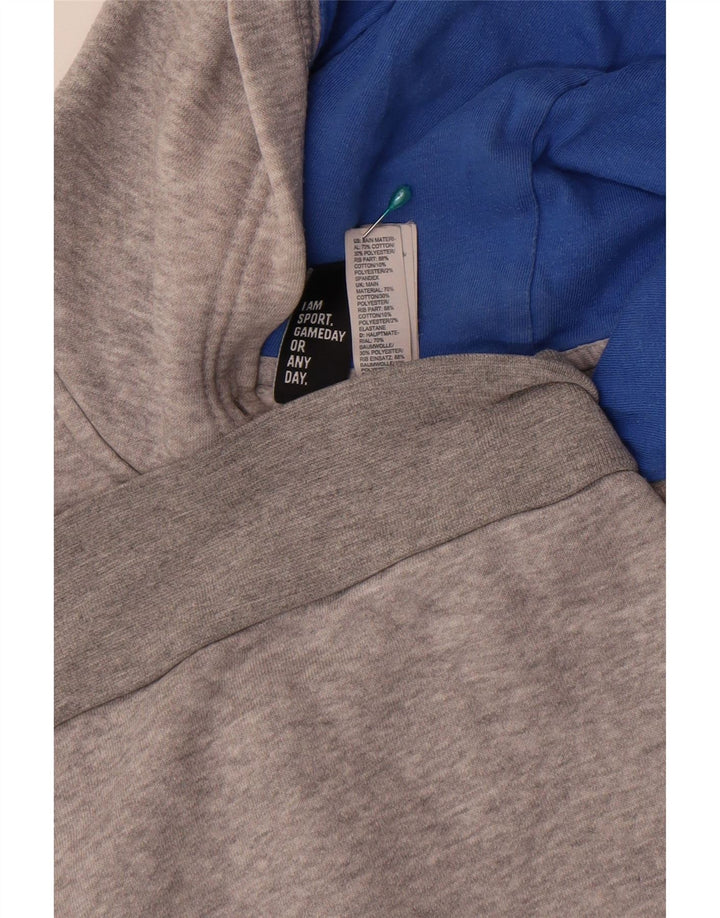 Adidas Mens Hoodie Jumper Medium Grey Flecked Cotton