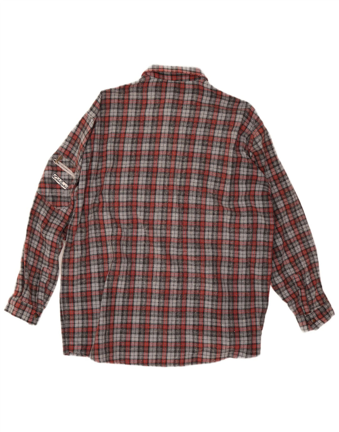 Vintage Mens Flannel Shirt Large Red Check