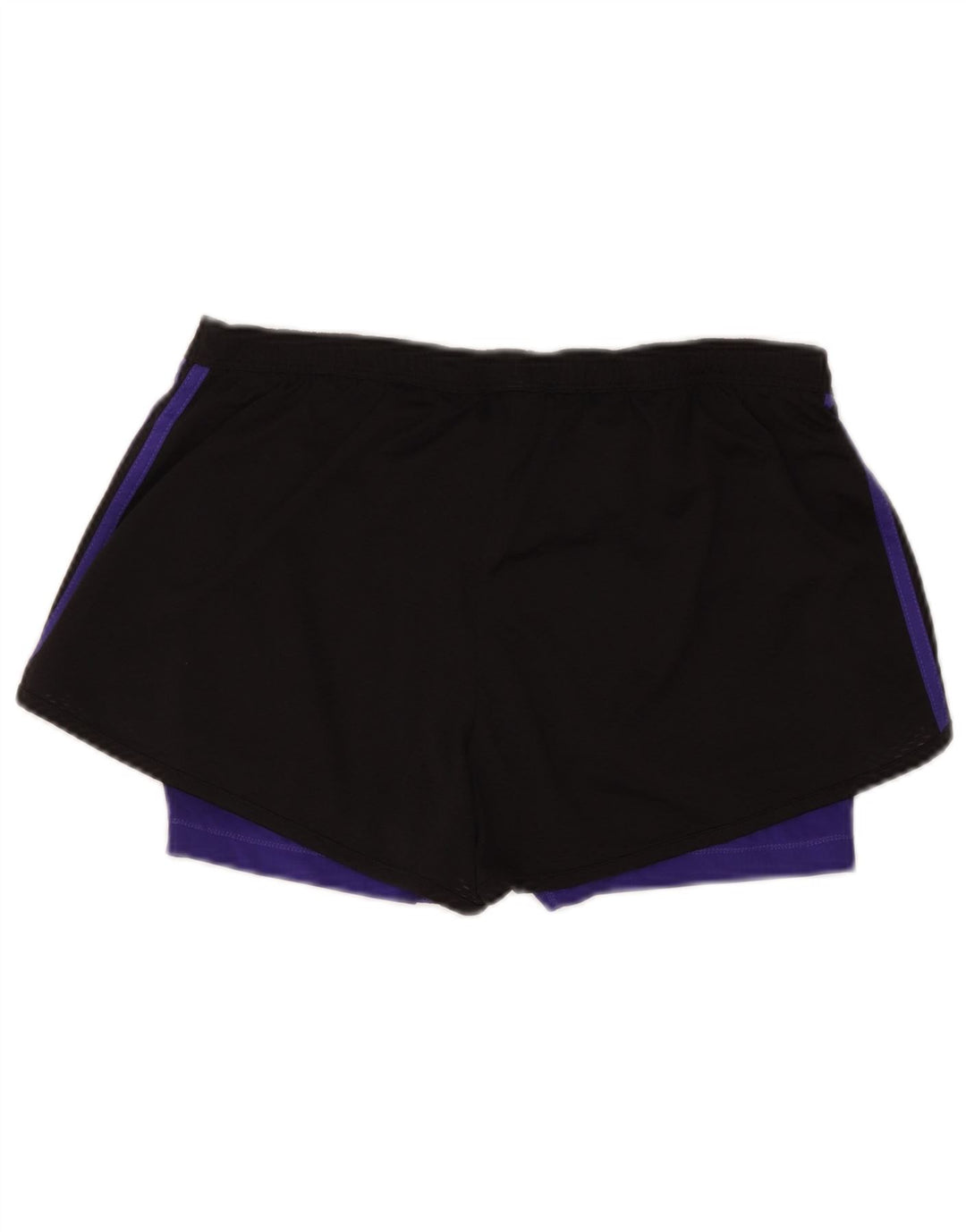Adidas Womens Sport Shorts UK 12/14 Medium  Black Colourblock Polyester