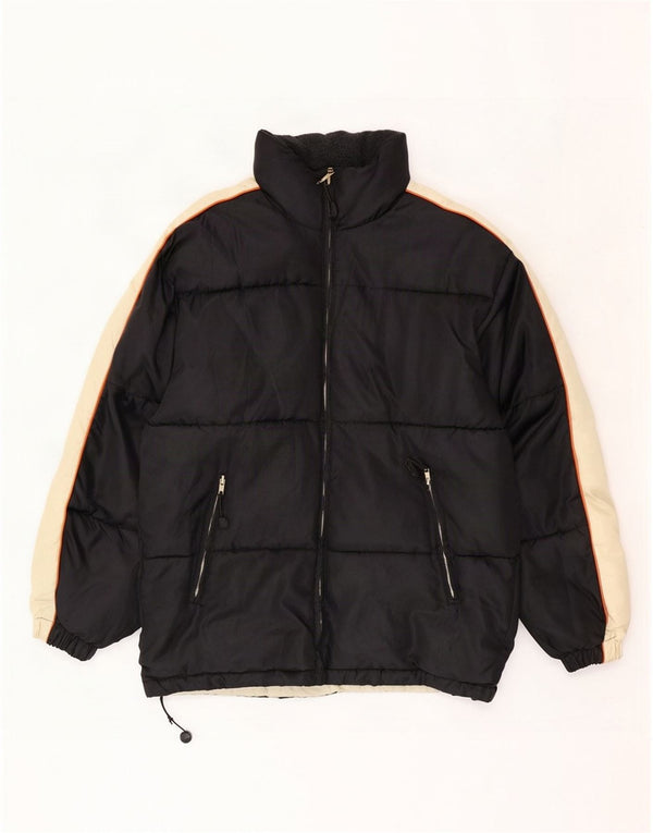 Southern Mens Padded Jacket UK 38 Medium Black Colourblock Polyester