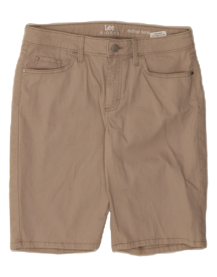 LEE Womens Riders Mid Rise Bermuda Shorts US 6 Medium W28 Beige Cotton Vintage Lee and Second-Hand Lee from Messina Hembry 