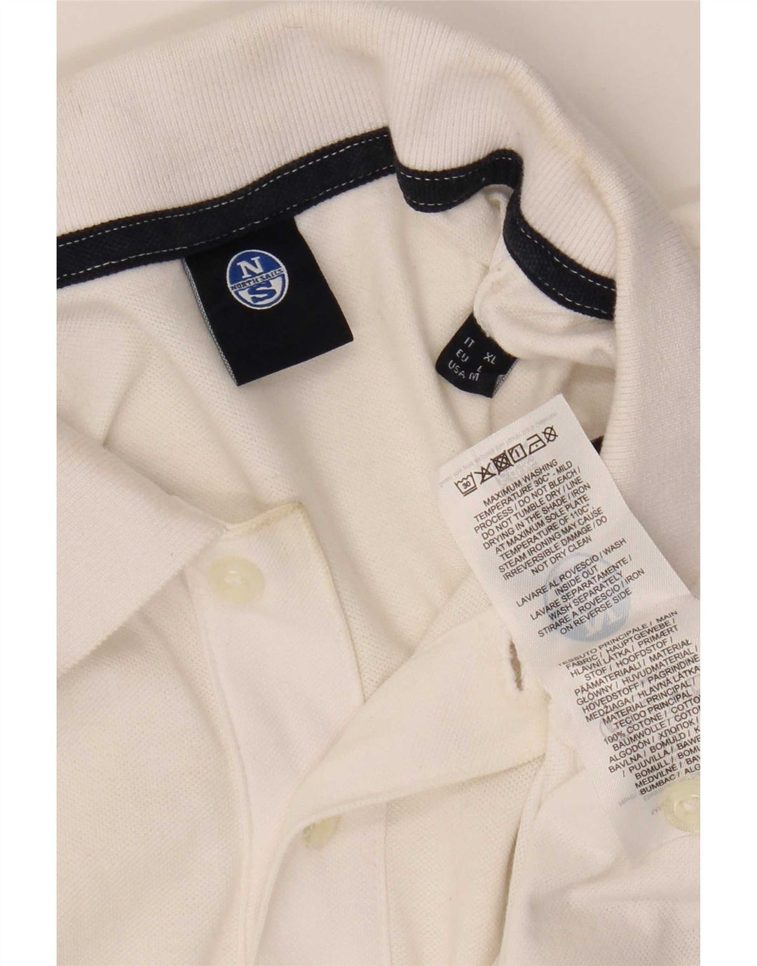 North Sails Mens Polo Shirt Large White Cotton