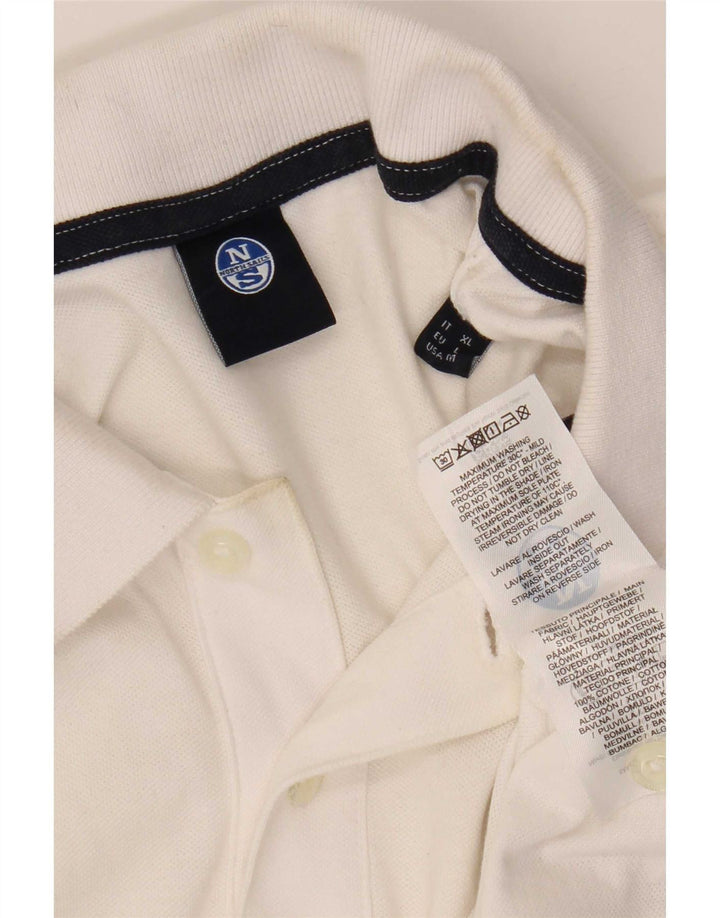 North Sails Mens Polo Shirt Large White Cotton