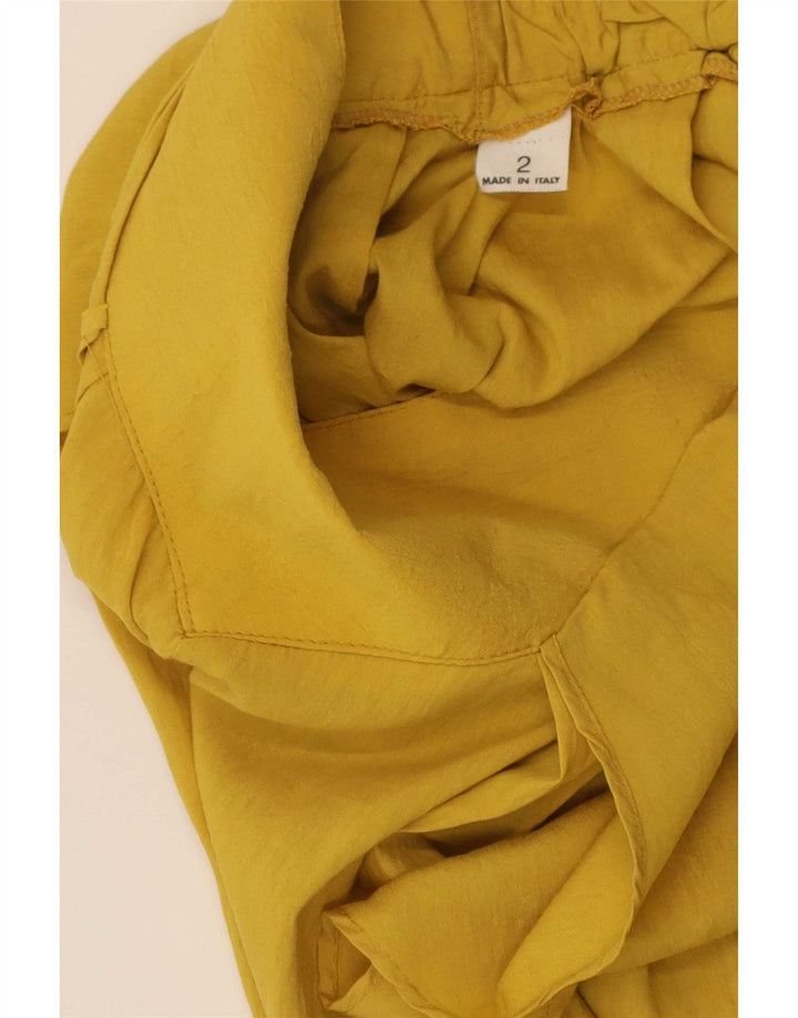 Vintage Womens Skort Mini Skirt W26 Small Yellow Viscose