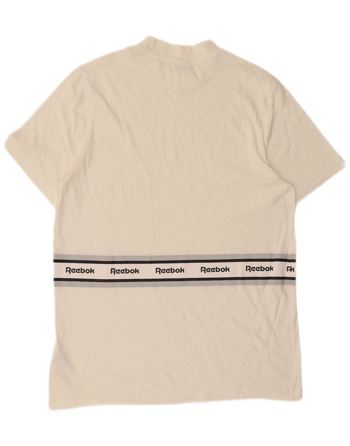 REEBOK Mens Graphic T-Shirt Top Large White Cotton