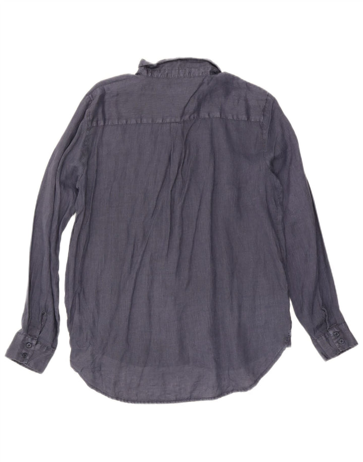 Dack's Womens Shirt UK 16 Large Navy Blue Linen