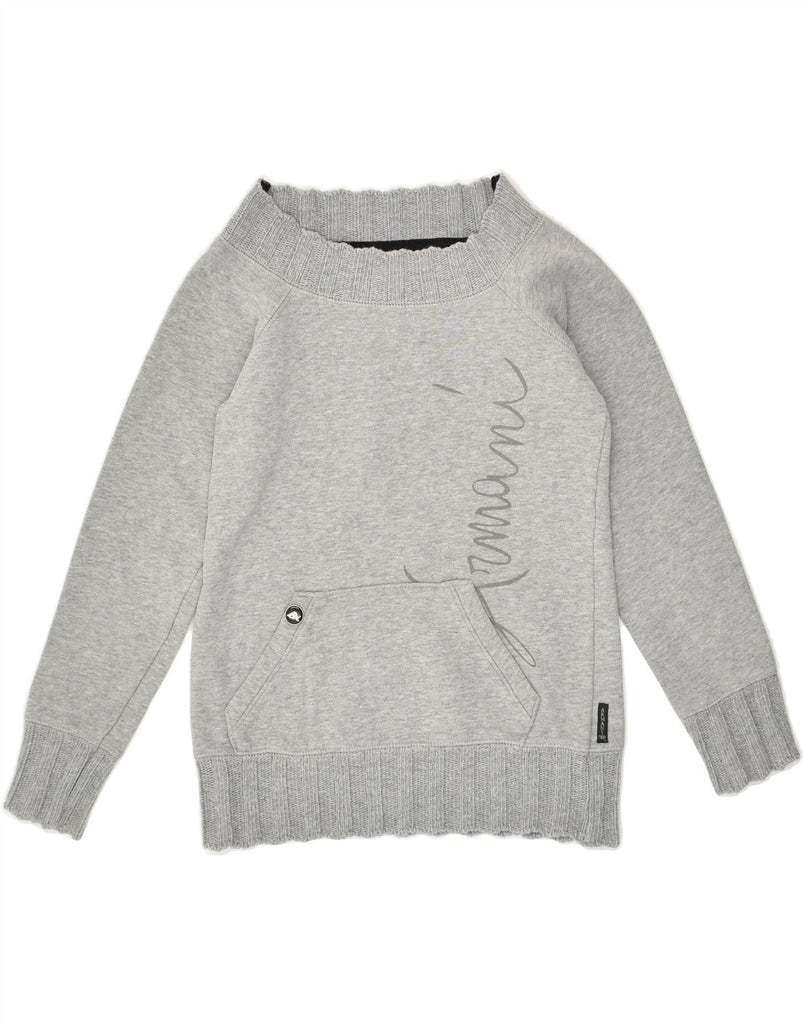 ARMANI Girls Sweatshirt Jumper 7-8 Years Grey Cotton | Vintage Armani | Thrift | Second-Hand Armani | Used Clothing | Messina Hembry 