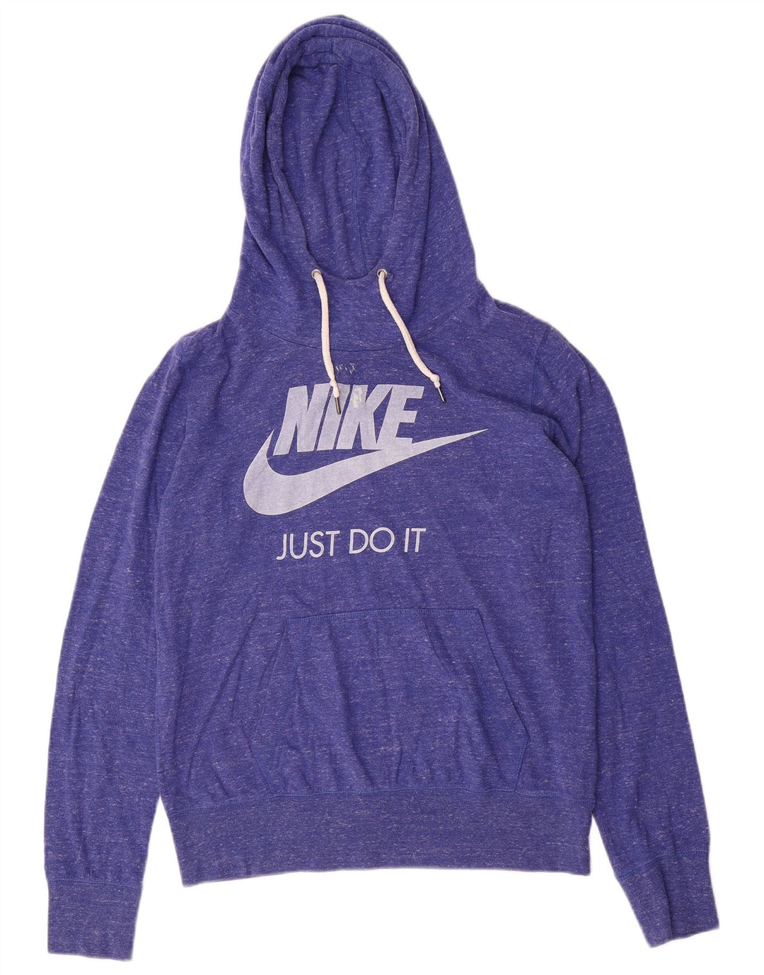 NIKE Womens Graphic Hoodie Jumper UK 16 Large Purple Flecked Polyester
