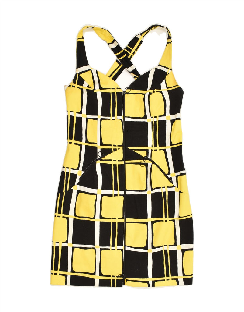 JOSEPH RIBKOFF Womens Mini Dress UK 12 Medium Yellow Check Cotton | Vintage Joseph Ribkoff | Thrift | Second-Hand Joseph Ribkoff | Used Clothing | Messina Hembry 