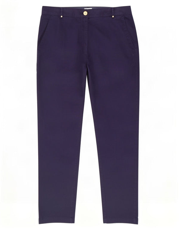 Marks & Spencer Womens High Waist Cropped Trousers UK 16 Large W36 L26 Navy
