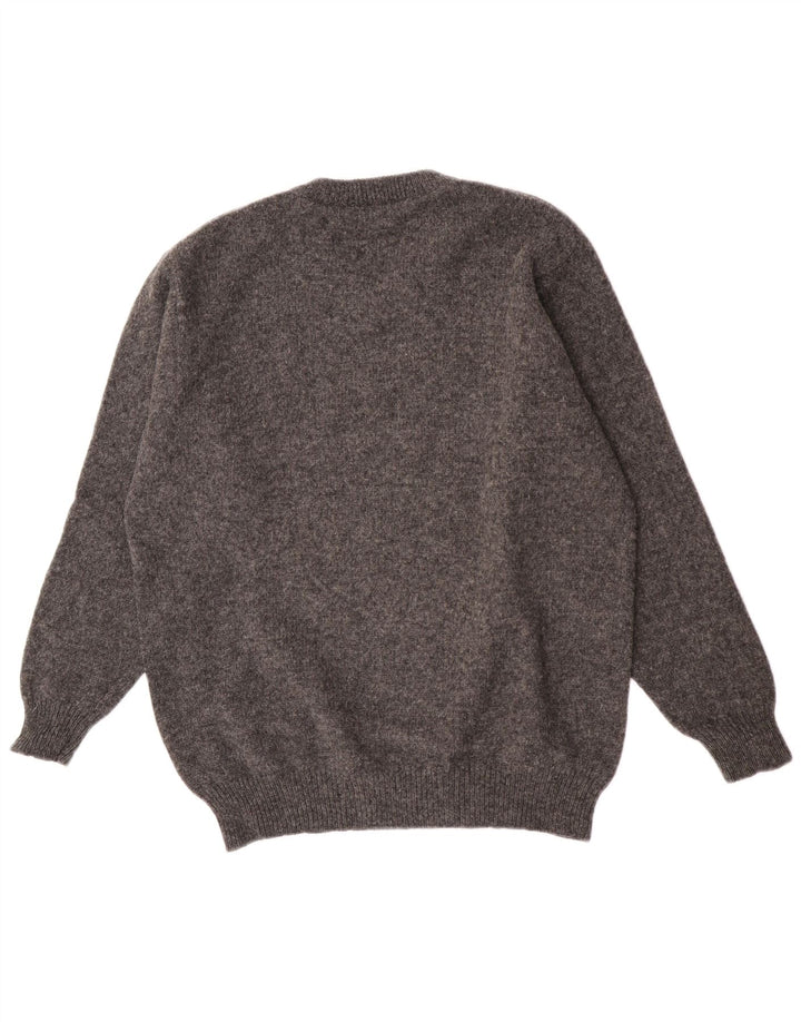 Vintage Mens V-Neck Jumper Sweater IT 54 XL Grey Wool