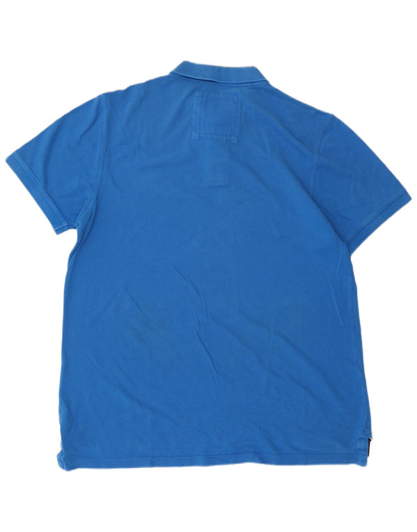 CREW CLOTHING Mens Polo Shirt XL Blue Cotton