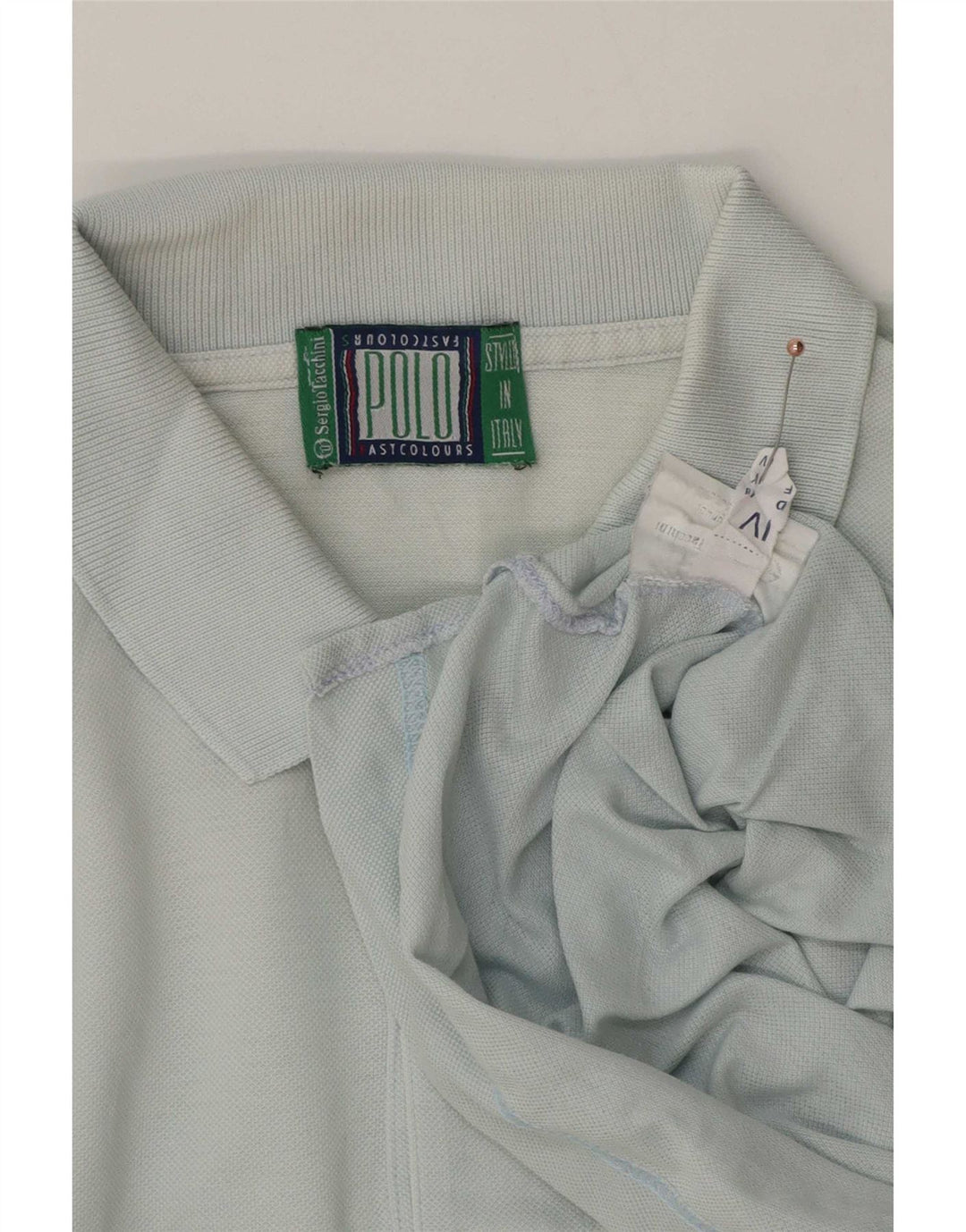 Sergio Tacchini Mens Polo Shirt Medium Blue Cotton