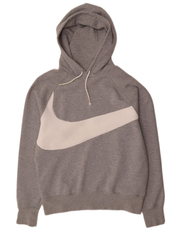 Nike Mens Graphic Hoodie Jumper Medium Grey Cotton