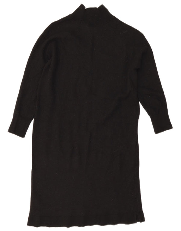 Massimo Dutti Womens 3/4 Sleeve Jumper Dress UK 10 Small Navy Blue Wool