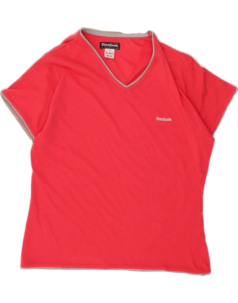 REEBOK Womens T-Shirt Top UK 16 Large Pink Cotton Vintage Reebok and Second-Hand Reebok from Messina Hembry 