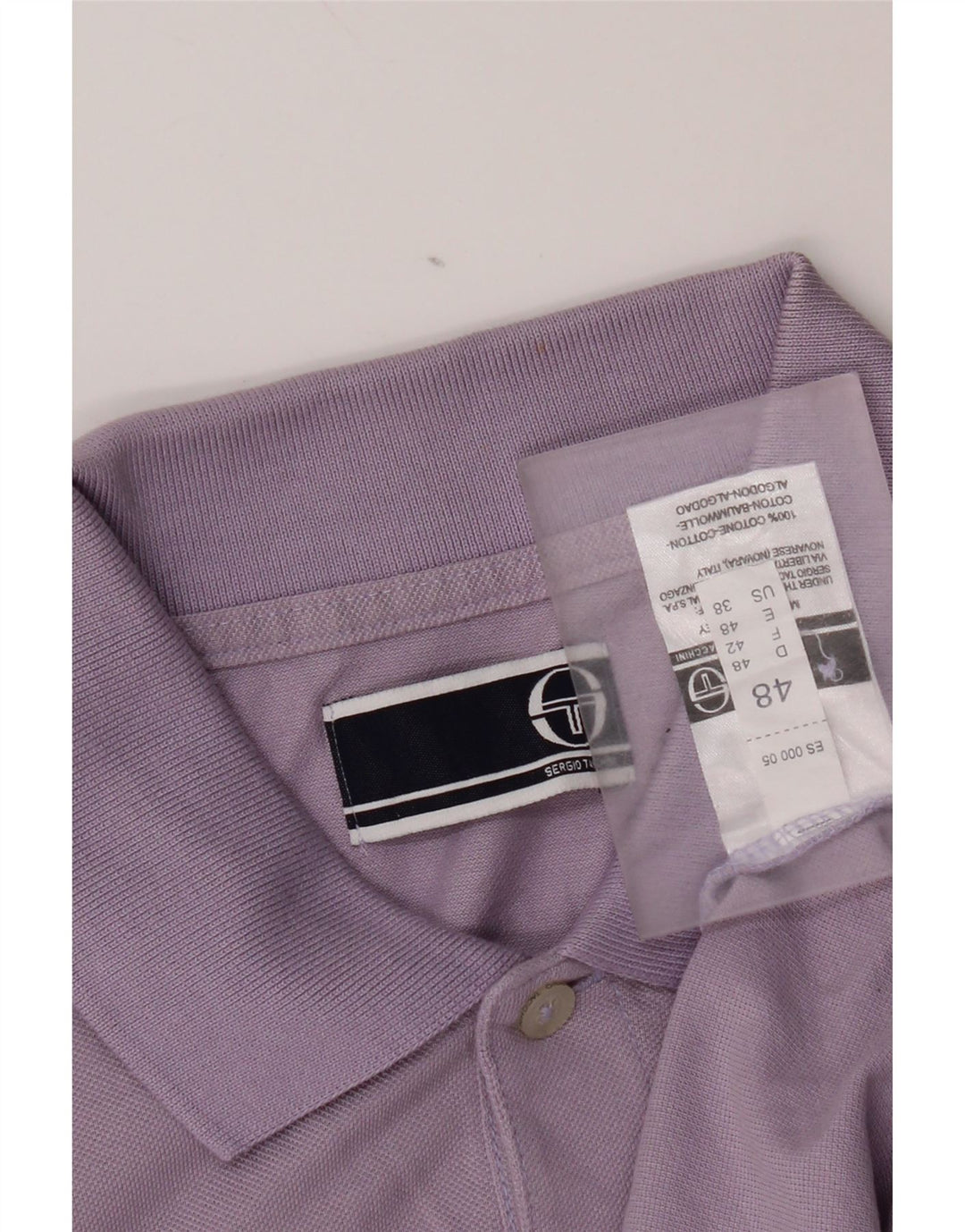 Sergio Tacchini Mens Polo Shirt IT 48 Medium Purple Cotton