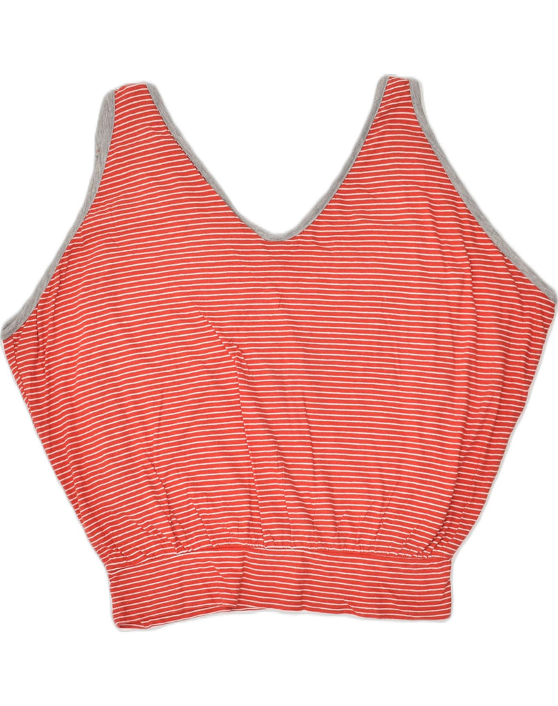 SUPERDRY Womens Vest Top UK 12 Medium Orange Pinstripe Cotton | Vintage Superdry | Thrift | Second-Hand Superdry | Used Clothing | Messina Hembry 