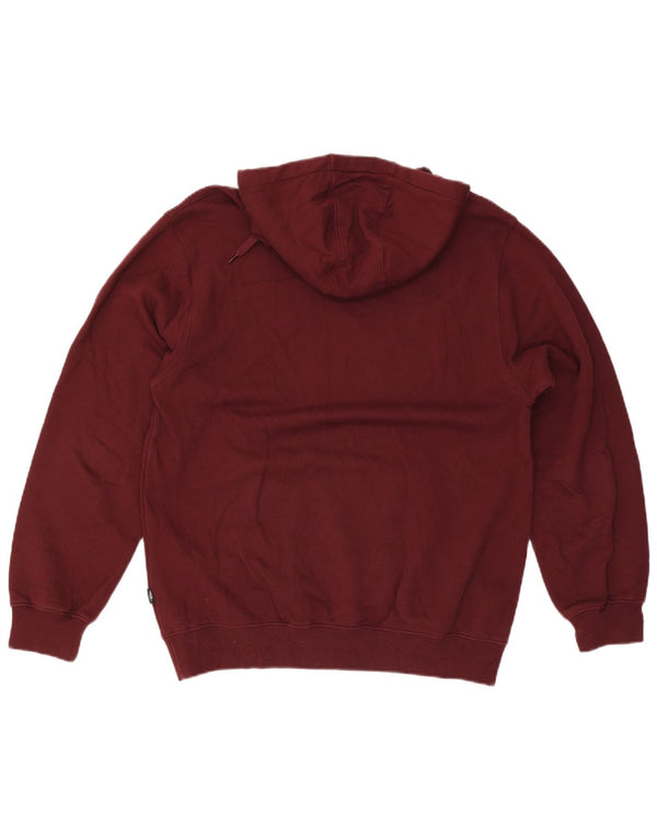 Vans Mens Graphic Hoodie Jumper Medium Burgundy Cotton