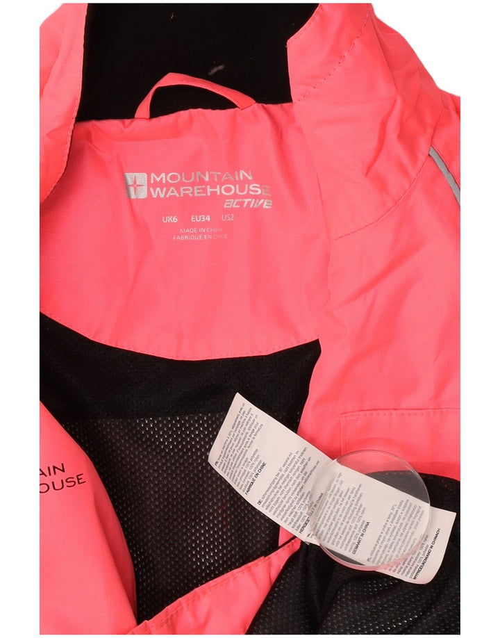 Mountain Warehouse Womens Rain Jacket UK 6 XS Pink Colourblock Polyester