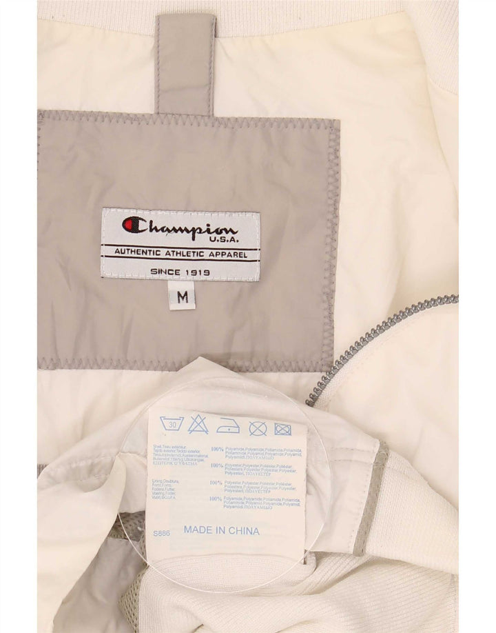 Champion Womens Tracksuit Top Jacket UK 14 Medium White Polyamide