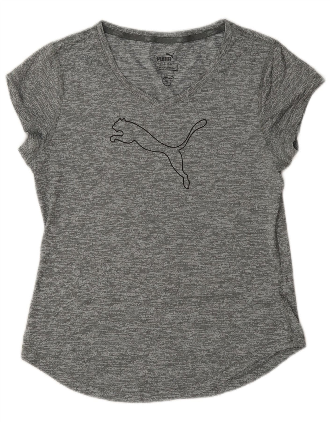 Puma Womens Graphic T-Shirt Top UK 14 Large Grey Flecked