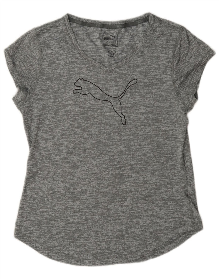 Puma Womens Graphic T-Shirt Top UK 14 Large Grey Flecked