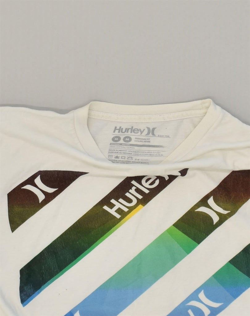 HURLEY Mens Premium Fit Graphic T-Shirt Top Medium White Cotton | Vintage Hurley | Thrift | Second-Hand Hurley | Used Clothing | Messina Hembry 