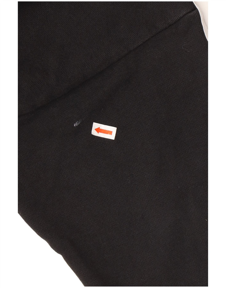 ADIDAS Womens Oversized Crop Hoodie Jumper UK 8 Small Black Cotton