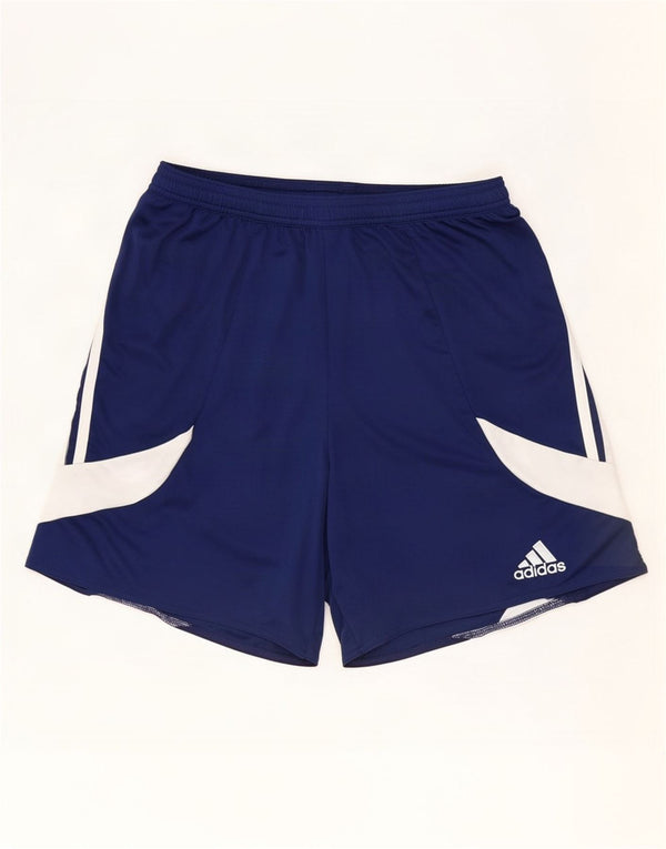 Adidas Mens Climalite Sport Shorts Medium Navy Blue Colourblock Polyester