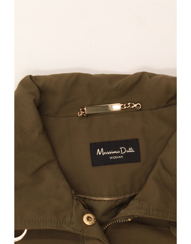 MASSIMO DUTTI Womens Utility Jacket UK 16 Large Khaki Cotton Vintage Massimo Dutti and Second-Hand Massimo Dutti from Messina Hembry 