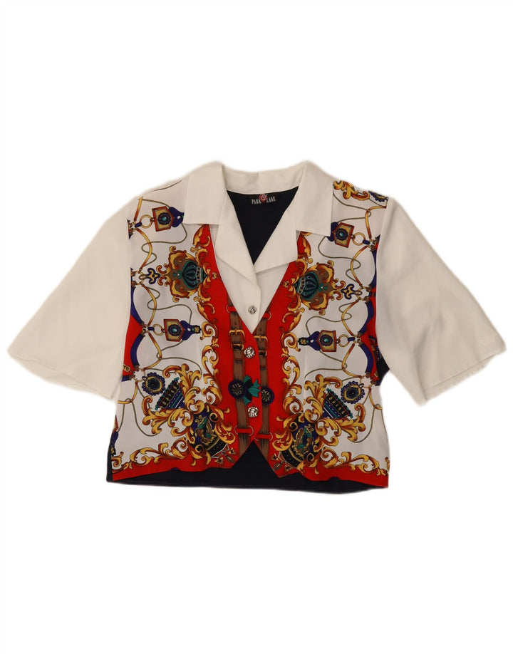PARK LANE Womens Crop Shirt Blouse EU 38 Medium Multicoloured Paisley